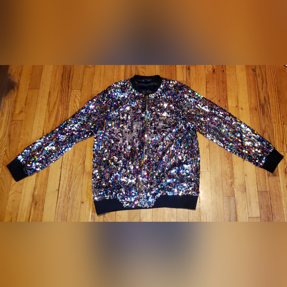 Sequin Multicolor Rainbow Jacket Glamorous NEW - Picture 4 of 7